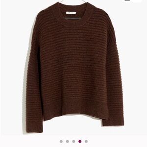 Madewell Brown Crew Neck Sweater Chunky Knit